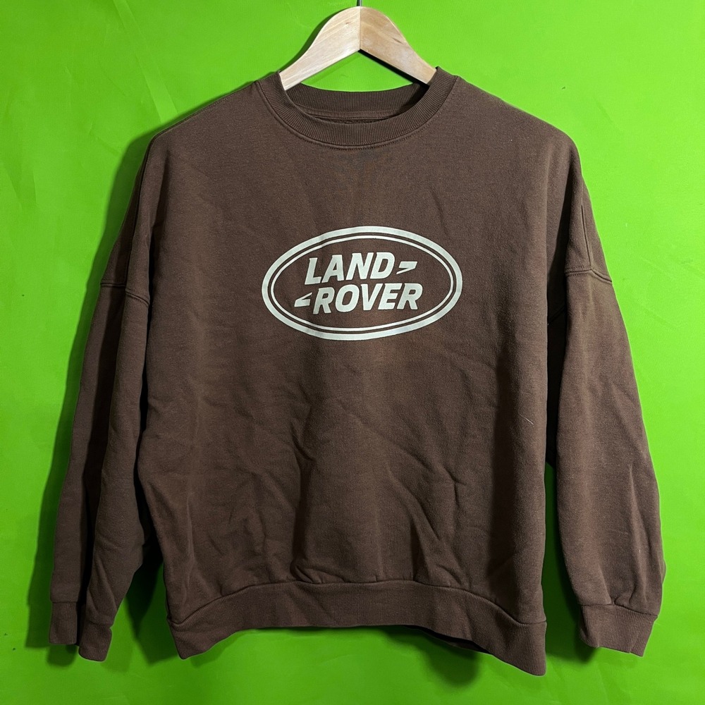 PacSun Land Rover Graphic Crewneck Sweatshirt Brown Womens XS Relaxed Fit‎